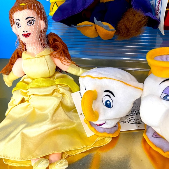 DISNEY EXCLUSIVE NWT VTG 90s BEAUTY AND THE BEAST BEAN BAG PLUSH COMPLETE SET/6 - Picture 11 of 16